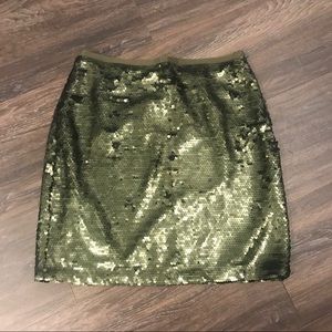 Loft - NWT - Green Sequin Skirt